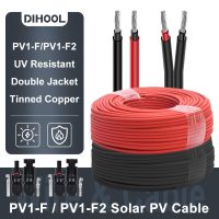 10m Solar PV Cable 1.5/2.5/4/6/10/15/25mm² PV1-F Black Red With Photovoltaic Connector PVC Insulated Solar Panel Extension Wire Wires Leads Adapters