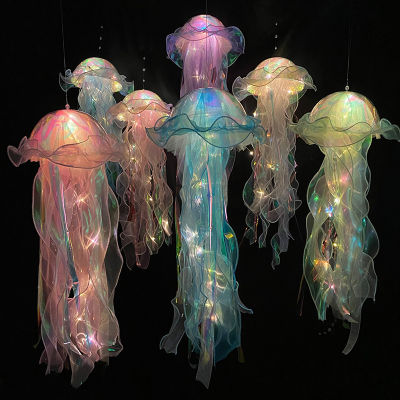 Party Decor Litte Mermaid Jellyfish LED Lantern Lantern Color DIY Jellyfish Lamp Mermaid Parti Jellyfish Light Lantern