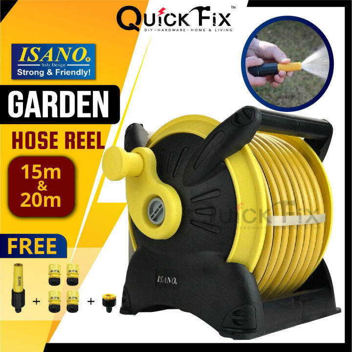 QuickFix [NEW] ISANO Water Hose Reel Roller 15m & 20m Wall Mounting