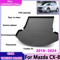 แผ่นรองท้ายรถสำหรับ Mazda 2023 2024 ~ 2018 CX8 CX 8แผ่นรองเก็บของวัสดุ TPE กันน้ำอุปกรณ์เสริมสำหรับ CX-8 Mazda แผ่นรองปูพื้นรถ Gngyyuuyjuyu