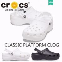 crocs แท้ classic platform clog สีขาวส้นสูง4.1cm รองเท้าแตะแพลตฟอร์ม เสริมส้น สไตล์คลาสสิก สําหรับผู้ชาย และผู้หญิง