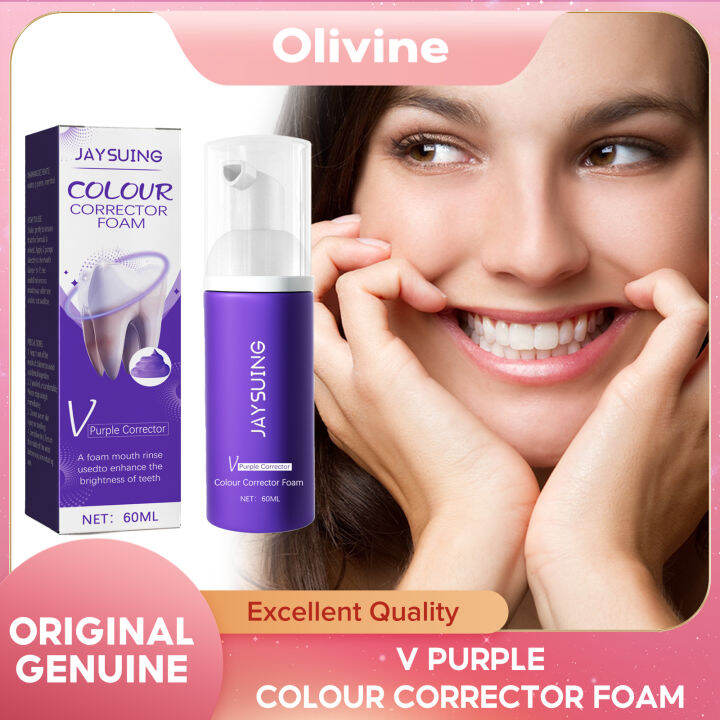 Jaysuing Whitening Toothpaste Remove Stains Purple Colour Corrector