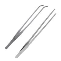 【CW】 Tweezers Long Tongs Aquarium Cleaning Tools Stainless Steel Kitchen Barbecue Food Tongs Straight Home Tweezer Garden Supplies