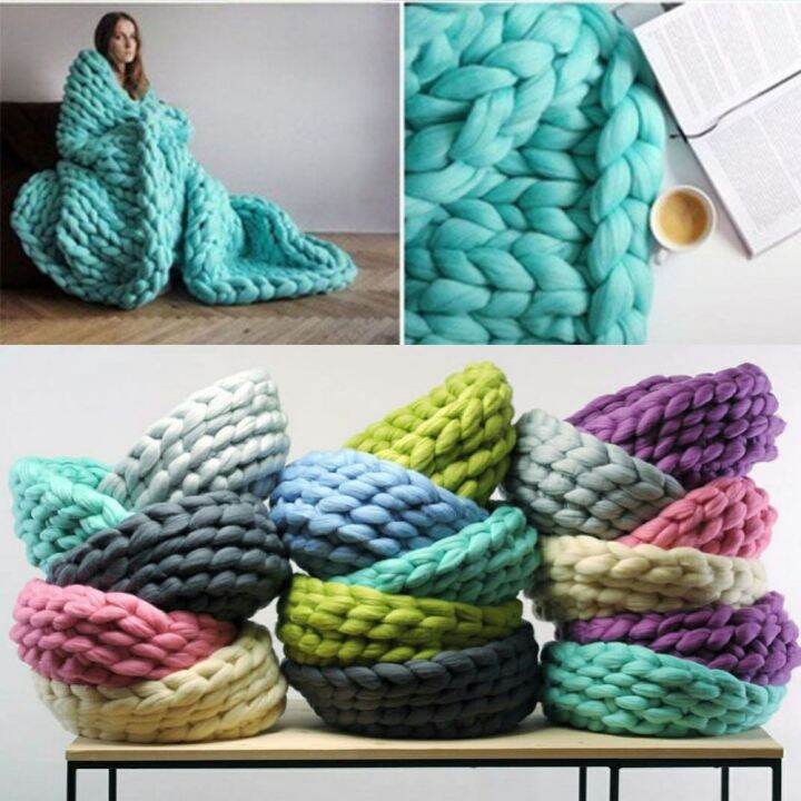 250g Super Bulky Arm Knitting Wool Roving Knitted Blanket Chunky Wool