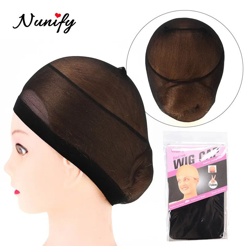 Nunify Elastic Band Hair Nets Invisible Weave Cap For Making A Wig Free  Size Stocking Cap Red Coffee Black Begie Brown 6 Colors