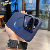 KISSCASE กรอบฝาปิดเลนส์รวมทุกอย่างสำหรับ IPhone15ProMax,เคสแมทผิวสัมผัส Apple15ผิวเรียบเนียนผิวสัมผัสพีซีเคสแบบแข็งที่ครอบสีดำมีขาตั้งรวมในตัวป้องกันการตกโทรศัพท์มือถือ