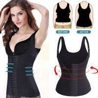 Waist Trainer Sauna Vest Tummy Belly Body Shaper Waist Cincher Corset Adjustable Strap Workout Tank Top Zipper Hook Shapewear