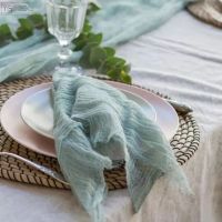 งานแต่งงานผ้าเช็ดปากผ้าฝ้าย 42*42 ซม.Rustic Gauze Hanky ผ้าเช็ดตัวชา Dining Place Mats อุปกรณ์จัดงานแต่งงานผ้าลินิน home Decor ตาราง-Chuieri