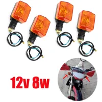 4x 2x AMBER MOTORCYCLE INDICATORS for HONDA XR650L 12-17 fit YAMAHA SUZUKI KAWASAKI Turn Signal BLINKERS YELLOW LENS