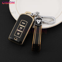 Soft TPU Smart Car Key Case Cover Chain Protector สำหรับ Mitsubishi ASX Eclipse Cross Outlander Sport Mirage G4 Pajero Xpander Lancer Montero Sport Strada Attrage Remote Fob ผู้ถือ Shell พวงกุญแจ