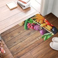 Fruits And Vegetables Doormat Bathroom Printed Soft Entrance Home Mat Food Anti-slip Floor Rug Foot Pad