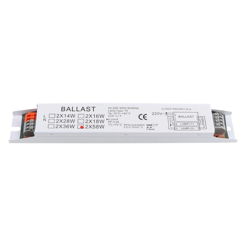 T8 220-240V AC 2x30W Wide Voltage Electronic Ballast Fluorescent Lamp Ballasts 