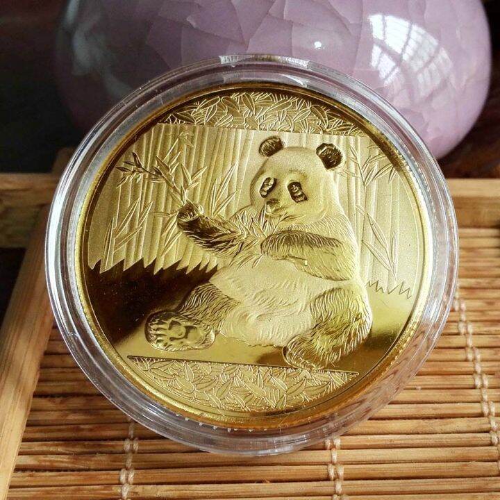 coins-big-panda-baobao-china-commemorative-collection-art-gift-black-and-white-bear-cute-gold-sliver-colour