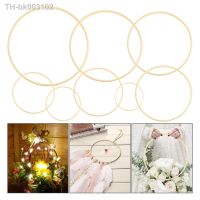 ☞▬☽ 5pcs Round Floral Wreath Hoop Wooden Catcher Ring Bamboo Circle Hoop Frame DIY Wood Wreath Craft Tools Wedding Christmas Decor