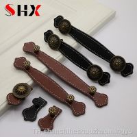 【hot】¤✟  96mm 128mm Leather Drawer Handle Cabinet Pulls Hardware Handles Wardrobe Door Knocker And Knobs