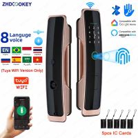 Bernicl 8 Languages Tuya WiFi Password Card Fingerprint Biometric Keypad TTlock Door Lock with