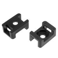 Uxcell 49Pcs/lot 9mm Hole Width HC-2S Black Cable Tie Mount Base Saddle Type Wire Holder Nylon 5mm Screw Hole 23x16x10mm