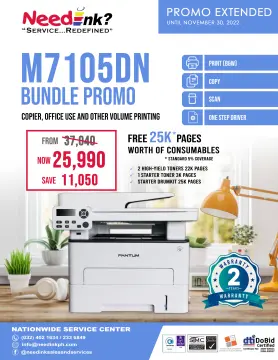 Pantum P2502W Monochrome Wireless Laser Printer + 2 Toner Cartridges Bundle  