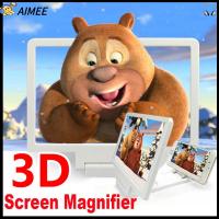 AIMEE แบบพกพา แอมพลิฟายเออร์วิดีโอ พับ 3D Glass ขยาย ที่วางโทรศัพท์มือถือ แว่นขยายหน้าจอ