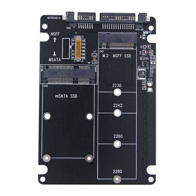 M.2 NGFF SSD to SATA 3.0 Adapter Card MSATA SSD to SATA 3.0 Riser Card 2 in 1 Converter Adapter Card