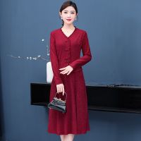 Summer Dress Middle-Aged Mother Short Sleeve Fake Two pieces Patchwork Pleated Elegant office Ladies Vestido for mother