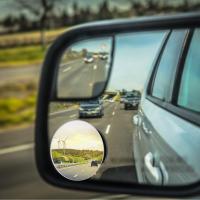 【cw】Car RearView Mirror Small Round Mirror Car Wide Angle Round Convex Mirror Adjustable Car Vehicle Side Blind Spot Mirror Wide 【hot】