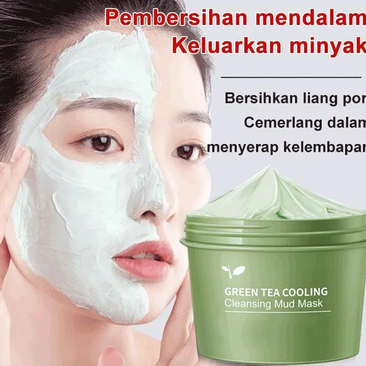 Green Tea Mask Cleansing Mask Mud Blackhead Remove Face Deeply Cleaning