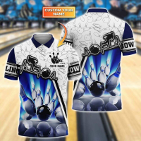 Customized mens bowling polo shirt, 3D full-print bowling team uniform, bowling Po {in store}