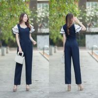 Aya_shop เสื้อผ้าแฟชั่น Jumpsuit สีกรม พร้อมส่ง