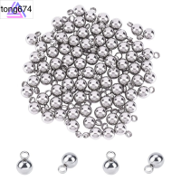 TONG 7.5x5mm เครื่องรางลูกบอลขนาดเล็ก เหล็กไร้สนิม จี้กลมๆ แหวนกระโดดเปิด จี้โลหะปลาย สำหรับเครื่องประดับสตรี