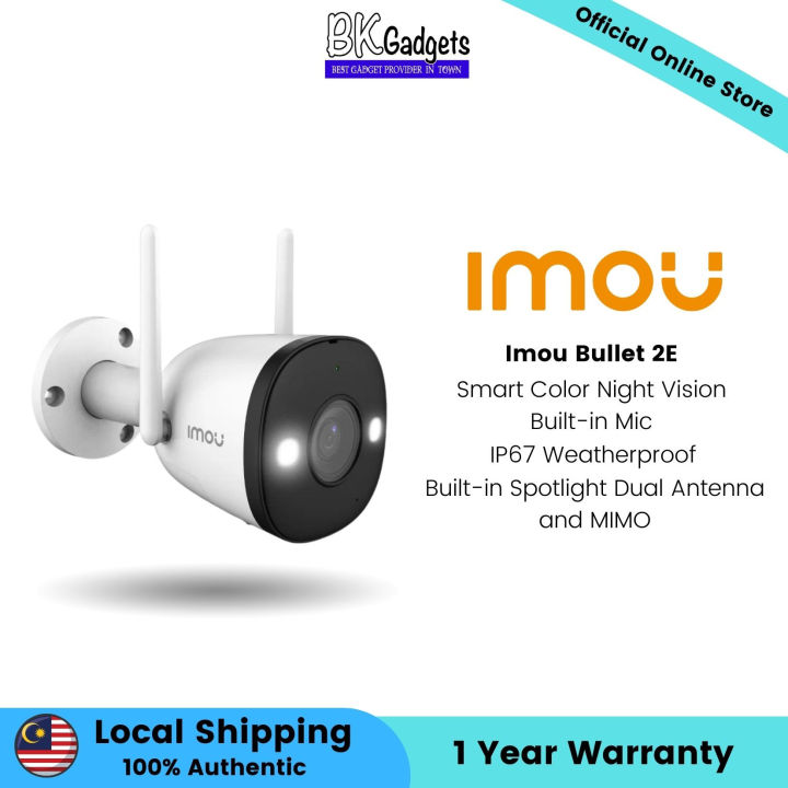 Imou Bullet 2E | Smart Color Night Vision Built-in Mic | Built-in ...