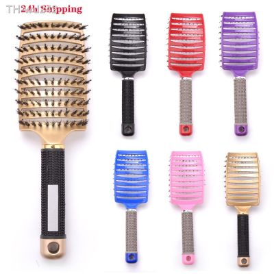 Girls Hair Scalp Massage Comb Hairbrush Bristle Nylon Women Wet Curly Detangle Hair Brush for Salon Hairdressing Styling Tools