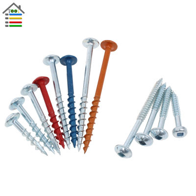 50pcs100pcs Pocket Hole Screws 25-63mm Coarse Fine Thread Self Tapping Screw #2 Square Drive Screw for Pocket Hole Jig System
