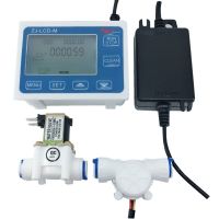 Water Measurement Liquid Beer packing canning controller 3/8 Flow Sensor+ZJ-LCD-M Meter Controller display+Valve+Power Charger