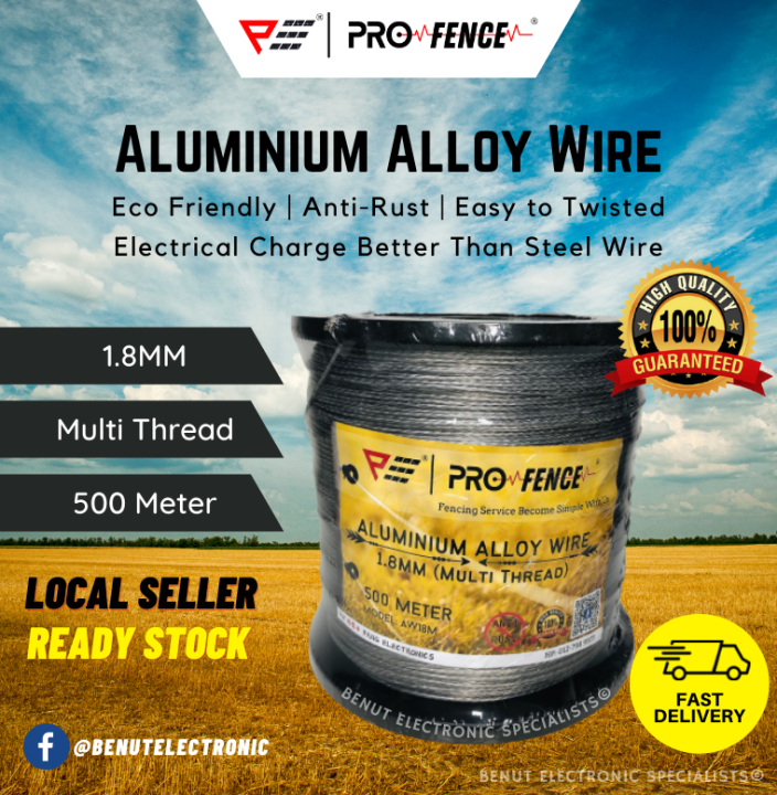 PRO FENCE Aluminium Alloy Wire 1.8MM 500 Meter Electric Fence Wire