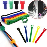 10/20/30Pcs Releasable Cable Ties Plastics Fastening Reusable Cable tie Straps Colored Nylon Hook Loop Computer Data Cable Tie Cable Management