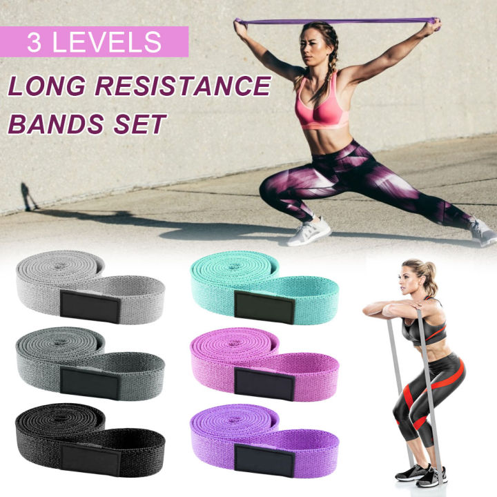 JPK Fabric Resistance Band 3 Levels Glute Bands 2M Long Non-Slip Bands ...