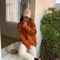 利 cpjgirlxx | Pumpkin Sweater - 2color *limited เสื้อกันหนาวไหมพรมผ่าไหล่ oversized