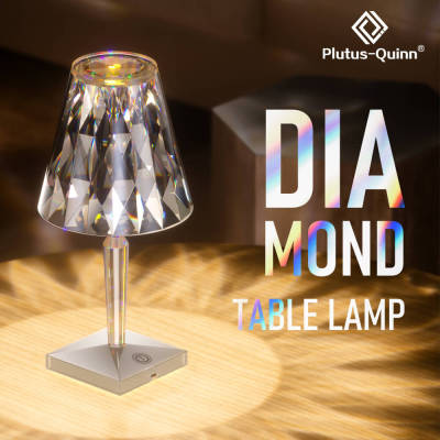 LED Diamond Crystal Projection Night Lights USB Charging Touch Control Restaurant Bar Decoration Desk Light Bedside Night Lamp