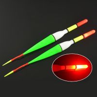 ✘◊ MNFT 2PCS Night Fish Fishing Plastic Float Bobber Red Flashing Buoy LED Light Waterproof Electronic Floats Tackle With Battery