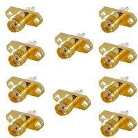 10Pcs SMA Female Chassis Panel Mount 2 Hole Post Terminal RF Connector Coaxial Adaptor