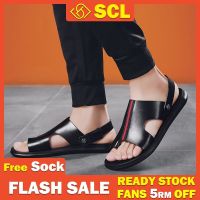 CODyx648 [SCL][4 Colors] Mens Leather Sandals Non-slip Slides Summer Sandals Soft Sole Outdoor Sandal Casual Fashion Shoes