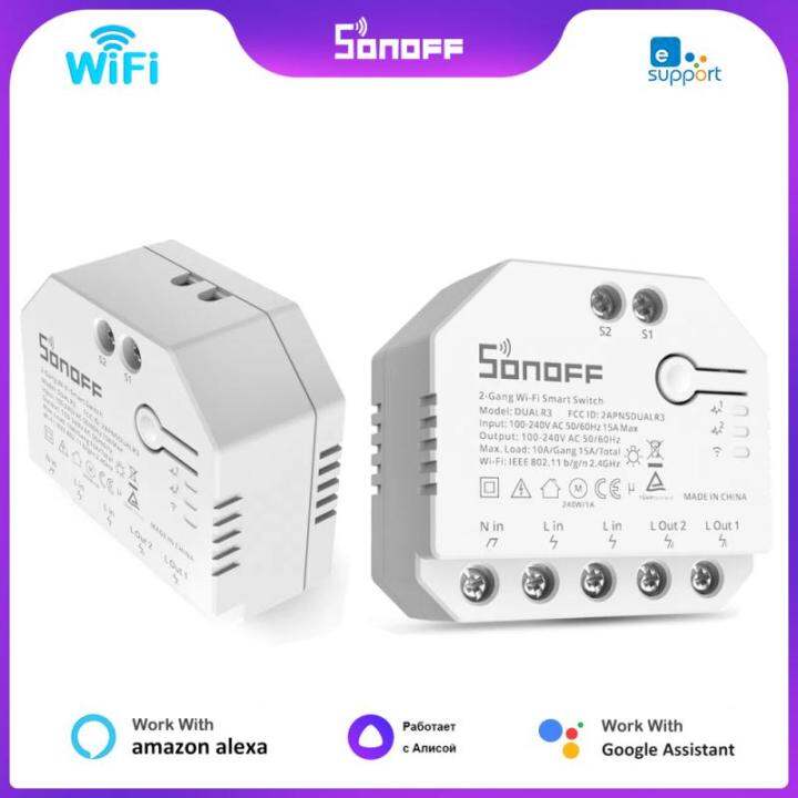 SONOFF DUALR3/R3 Lite MINI WIFI Smart Switch 2 Gang Dual Relay Module