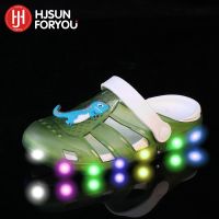 New Style Boys Girls Sport Beach Sandals Summer Kids Shoes With Light LED Hole Sandals Children Brand Fashion Sneakers 16 colors