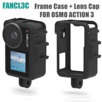 สำหรับ DJI Osmo Action 3 กรอบเคสฝาครอบเลนส์ฝาครอบป้องกันกระจกกันรอยรองเท้าเย็นสำหรับ DJI Action 3 อุปกรณ์เสริม