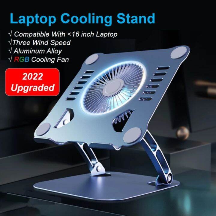 Laptop Stand With Fan Aluminum Adjustable Cooler Stand Laptop Holder 10