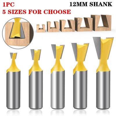 1Pc 12mm Shank Dovetail Milling Cutters C3 Grade Tungsten Router Bits สําหรับเครื่องมืองานไม้แกะสลักไม้