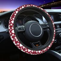 Westie Dogs And Rose Flowers Steering Wheel Cover for Truck West Highland White Terrier Puppy Car Steering Wheel Protector