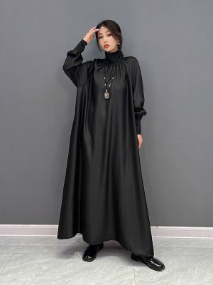 XITAO Dress Turtleneck Temperament Solid Color  Loose Long Sleeve Women Dress