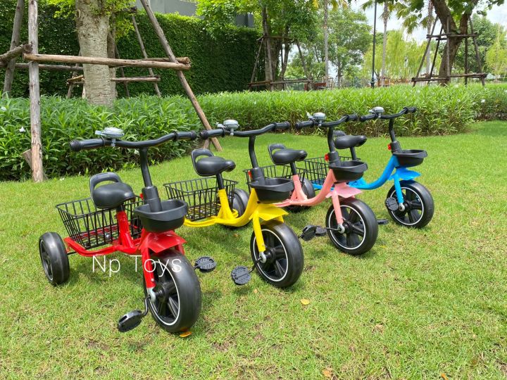 toykidsshop-รถจักรยานสามล้อ-รถจักรยานเด็ก-มีกระดิ่ง-ตะกร้าหน้า-หลัง